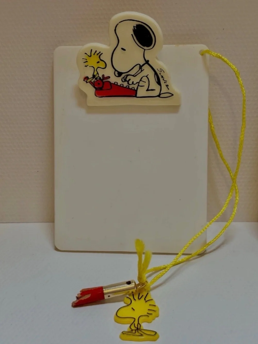 Vintage 1965 Japan Snoopy & Woodstock Mini Clipboards Set of 2 Schulz Peanuts